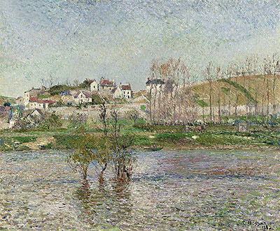 Flooding to Pontoise, 1882 | Pissarro | Giclée Leinwand Kunstdruck