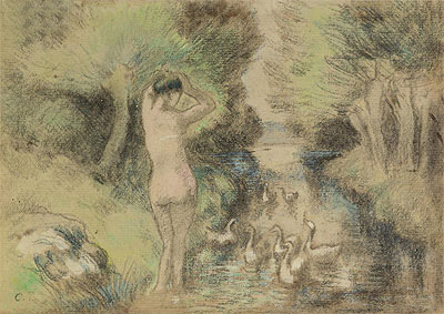 La Baigneuse aux Oies, c.1895 | Pissarro | Giclée Papier-Kunstdruck