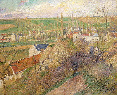 Vue Sur le Village d'Osny, 1883 | Pissarro | Giclée Leinwand Kunstdruck