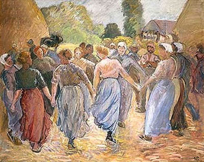 Dancing Countrywomen, n.d. | Pissarro | Giclée Leinwand Kunstdruck