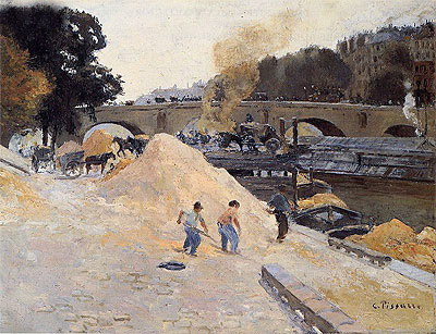 Ufer der Seine in Paris, Pont Marie, Quai d'Anjou, c.1875 | Pissarro