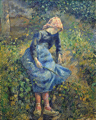 Girl with a Stick, 1881 | Pissarro | Giclée Canvas Print