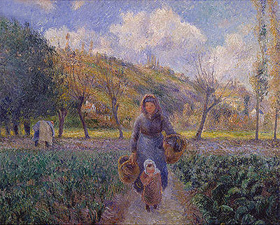 In the Vegetable Garden, 1881 | Pissarro | Giclée Canvas Print