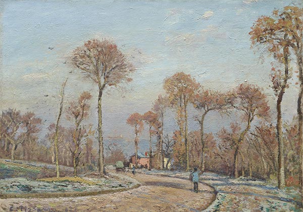The Road to Versailles, Louveciennes, Morning Frost , 1871 | Pissarro