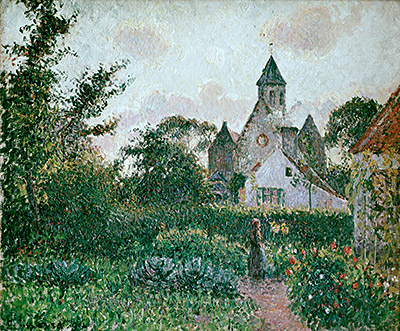 The Church in Knocke, 1894 | Pissarro | Giclée Leinwand Kunstdruck