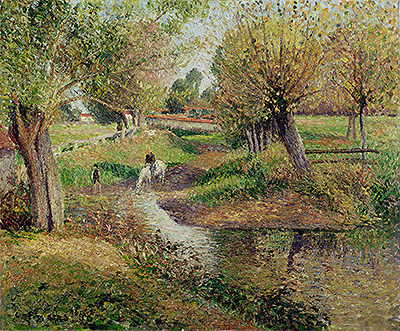 Pissarro | Watering Hole, Eragny, 1895 | Giclée Canvas Print