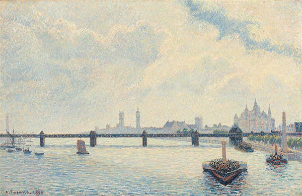 Charing Cross Bridge, London, 1890 | Pissarro | Giclée Canvas Print