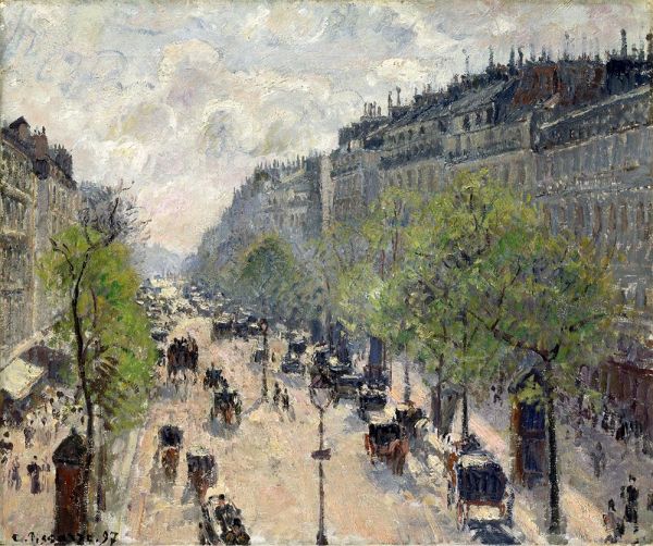 Boulevard Montmartre, Frühling, 1897 | Pissarro | Giclée Leinwand Kunstdruck