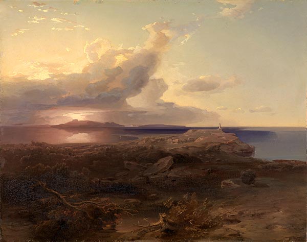 Die Insel Ägina mit den Ruinen des Tempels der Hekate, 1845 von Carl Rottmann | Giclée Leinwand-Kunstdruck