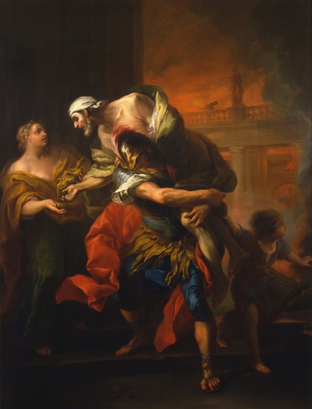 Aeneas Rescuing His Father from the Fire at Troy, n.d. | Charles-André van Loo | Giclée Canvas Print