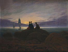 The Moon Rising over the Sea | Caspar David Friedrich | Painting Reproduction