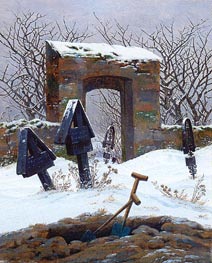 Caspar David Friedrich | Graveyard under Snow | Giclée Canvas Print
