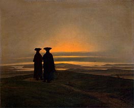 Sunset, Brothers (Evening Landscape with Two Men) | Caspar David Friedrich | Painting Reproduction