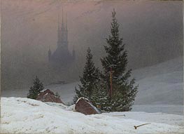 Winter Landscape with Church | Caspar David Friedrich | Painting Reproduction