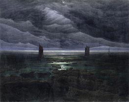 Caspar David Friedrich | Sea Shore in Moonlight, c.1835/36 | Giclée Canvas Print