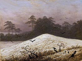 Caspar David Friedrich | Snow Covered Hill with Ravens, undated | Giclée Canvas Print