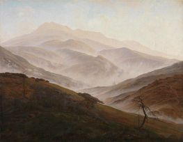 Riesengebirge Landscape with Rising Fog, c.1819/20 by Caspar David Friedrich | Giclée Art Print