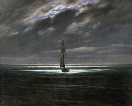 Seascape by Moonlight, c.1827/28 von Caspar David Friedrich | Leinwand Kunstdruck