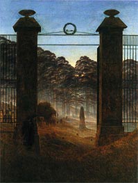 The Cemetery Entrance, 1825 von Caspar David Friedrich | Leinwand Kunstdruck