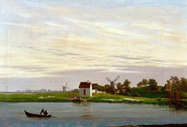 Caspar David Friedrich | Landscape with Windmills | Giclée Canvas Print