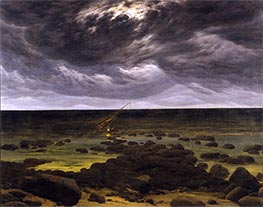 Meeresküste bei Mondschein | Caspar David Friedrich | Gemälde Reproduktion