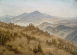 Landschaft mit dem Rosenberg in den Böhmischen Bergen | Caspar David Friedrich | Gemälde Reproduktion