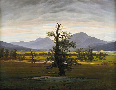 Village Landscape in Morning Light (The Lone Tree), 1822 | Caspar David Friedrich