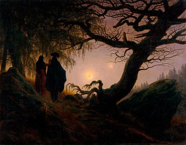 Man and Woman Contemplating the Moon, c.1824 | Caspar David Friedrich | Giclée Canvas Print