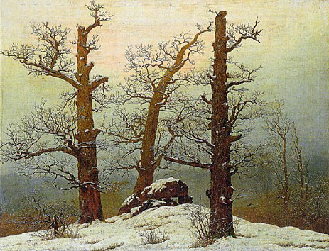 Dolmen im Schnee, 1807 | Caspar David Friedrich | Giclée Leinwand Kunstdruck