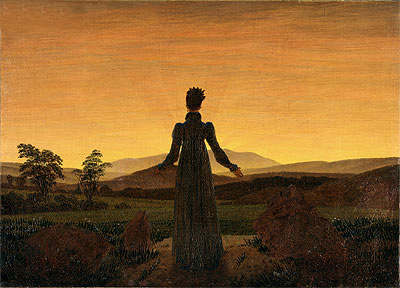 Frau vor der untergehenden Sonne, c.1818 | Caspar David Friedrich | Giclée Leinwand Kunstdruck