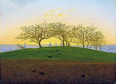 Hügel und gepflügte Felder in der Nähe von Dresden, n.d. | Caspar David Friedrich | Giclée Leinwand Kunstdruck