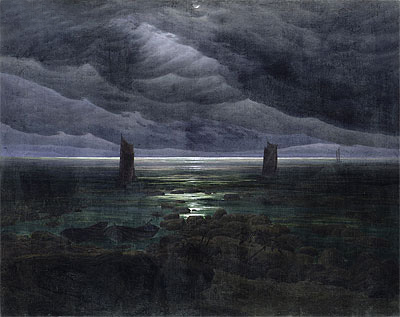 Sea Shore in Moonlight, c.1835/36 | Caspar David Friedrich | Giclée Leinwand Kunstdruck
