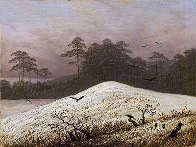 Snow Covered Hill with Ravens, n.d. | Caspar David Friedrich | Giclée Leinwand Kunstdruck