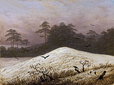 Snow Covered Hill with Ravens, n.d. | Caspar David Friedrich