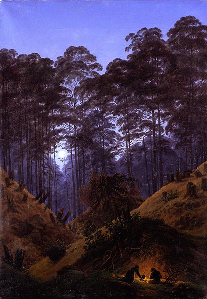 Caspar David Friedrich | Forest by moonlight, c.1823/30 | Giclée Canvas Print