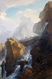 Landscape with Waterfall, n.d. von Caspar Wolf | Leinwand Kunstdruck