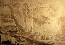 Caspar Wolf | Landscape with Traveling Party, 1768 | Giclée Paper Art Print