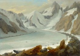 Finsteraargletscher mit Blick auf das Finsteraarhorn | Caspar Wolf | Gemälde Reproduktion