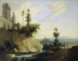 Landschaftskomposition mit Burgruine | Caspar Wolf | Gemälde Reproduktion