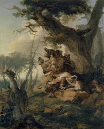 Bear, Attacked by a Pack of Hounds, 1772 by Caspar Wolf | Giclée Art Print