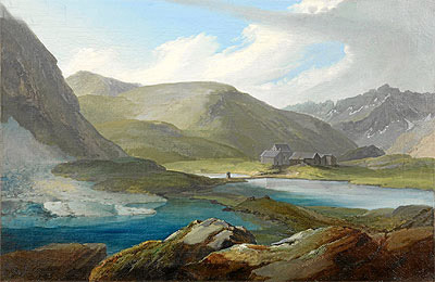 The Gotthardpasshohe with the Three Lakes and the Refuge, 1777 | Caspar Wolf