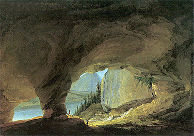Blick aus der Beatushöhle auf den Thunersee, 1776 | Caspar Wolf | Giclée Leinwand Kunstdruck