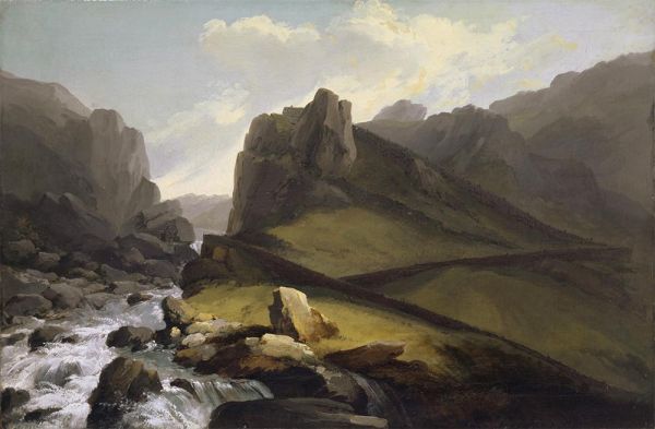 Caspar Wolf | The Old and the New Gotthard Road above Hospental, c.1774/77 | Giclée Canvas Print