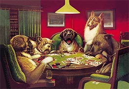 Ein Waterloo (Hunde beim Pokern), 1906 von Cassius Marcellus Coolidge | Leinwand Kunstdruck
