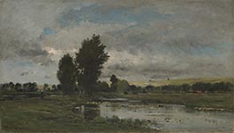 French River Scene | Charles-Francois Daubigny | Painting Reproduction
