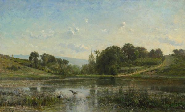 Der Teich von Gylieu, 1853 | Charles-Francois Daubigny | Giclée Leinwand Kunstdruck