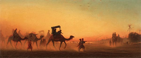 Charles-Theodore Frere | Caravan at Sunset, Undated | Giclée Canvas Print