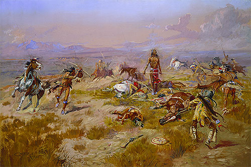 The Death Song of Lone Wolf, 1901 | Charles Marion Russell | Giclée Leinwand Kunstdruck