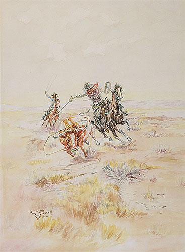 Cowboys Roping a Steer, 1904 | Charles Marion Russell
