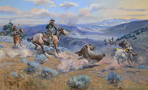 Schlaufen und schnelle Pferde sind sicherer als Blei, 1916 | Charles Marion Russell